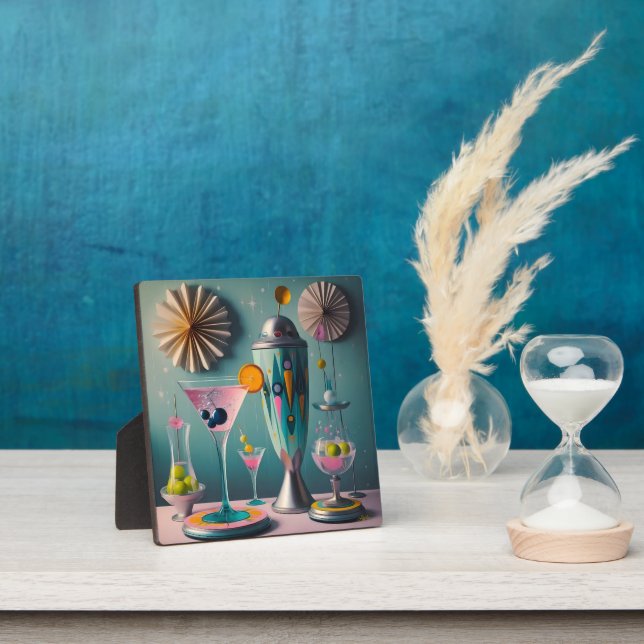 Mid Century Atomic Futuristic Cocktail Time Plaque (Insitu)