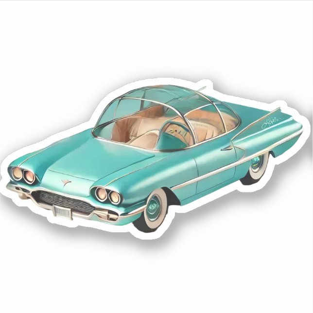 Mid Century Atomic Futuristic Concept Car  (Front)