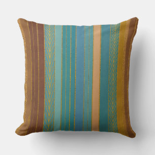 Mid Century Atomic Futuristic Stripes Print Cushion