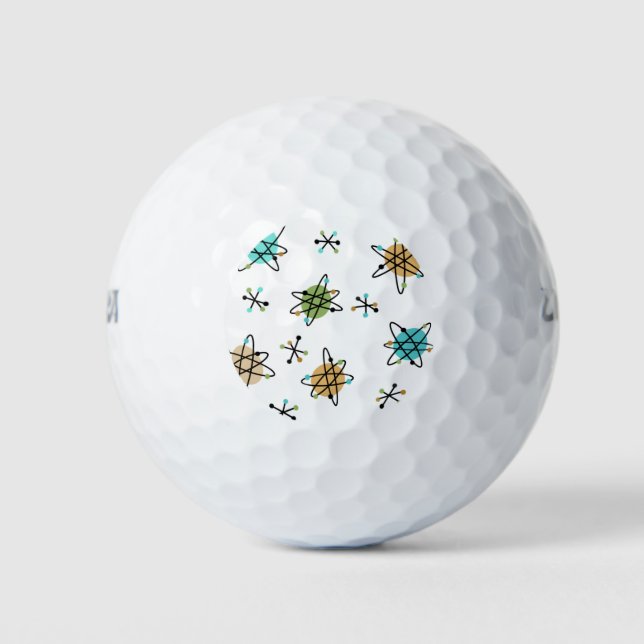 Mid-Century Atomic Golf Balls (Front)