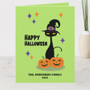 Mid-Century Atomic Halloween Cat Card