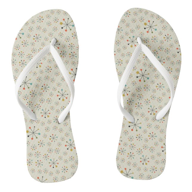 Mid-Century Atomic Inspired Pattern Flip Flops (Footbed)