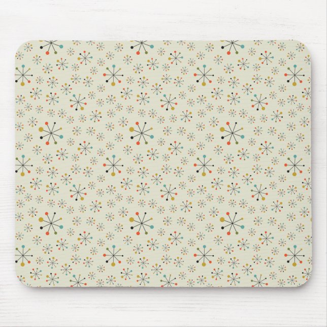Mid-Century Atomic Inspired Pattern Mouse Mat (Front)