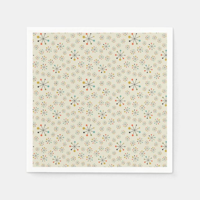 Mid-Century Atomic Inspired Pattern Napkin (Front)
