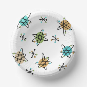 Mid-Century Atomic Paper Bowls Paper Plate