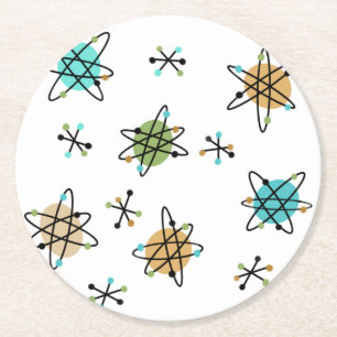 Mid-Century Atomic Paper Coasters