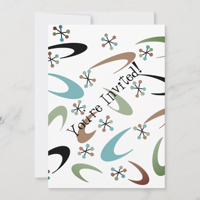 Mid-Century Atomic Party Invitation (Front)