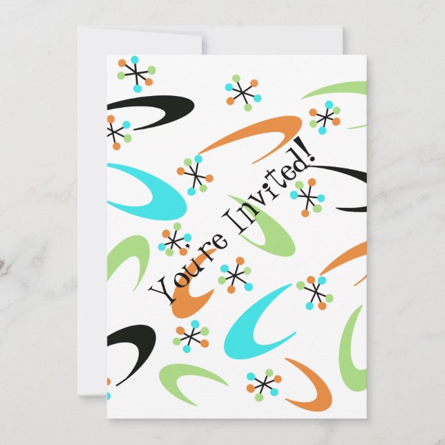 Mid-Century Atomic Party Invitation (Front)