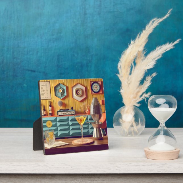 Mid Century Atomic Retro Futuristic Party Room Plaque (Insitu)