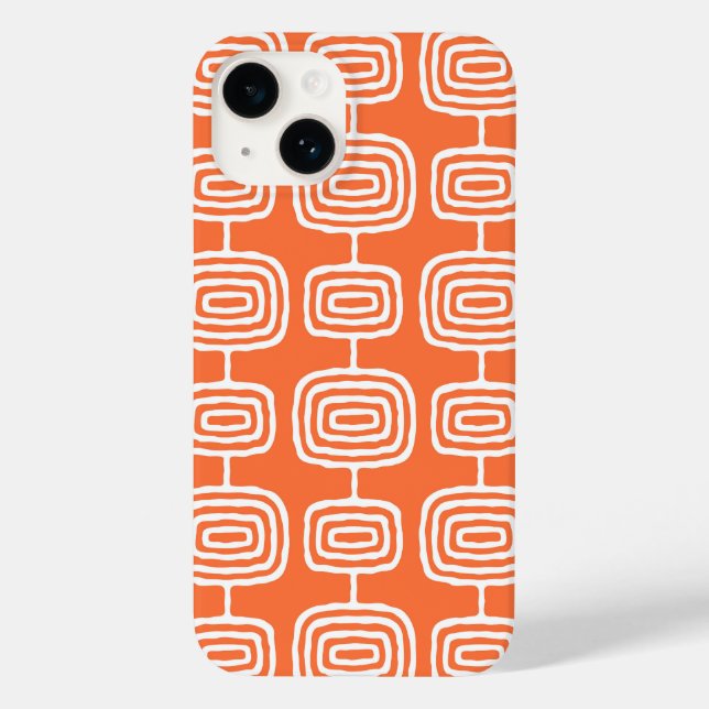 Mid Century Atomic Rings Abstract Pattern Case-Mate iPhone Case (Back)