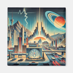 Mid Century Atomic Space Age Nevada Art Magnet
