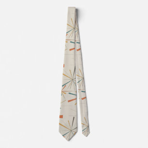 Mid Century  Atomic Starburst Geometric Retro Tie