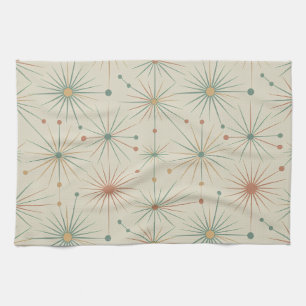 Mid Century  Atomic Starburst Modern Retro Tea Towel