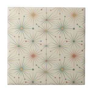 Mid Century  Atomic Starburst Modern Retro Tile