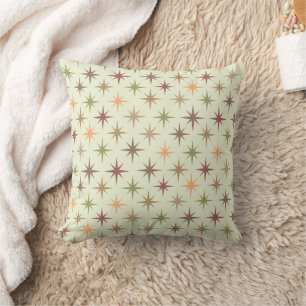 Mid Century Atomic Starbursts in Neutral tones Cushion