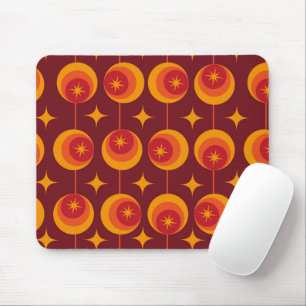 Mid Century Atomic Starbursts  on Vintage Circles Mouse Mat