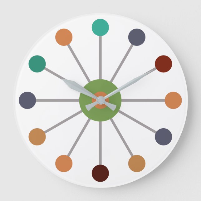 Mid-Century Atomic Themed Large Clock (Front)