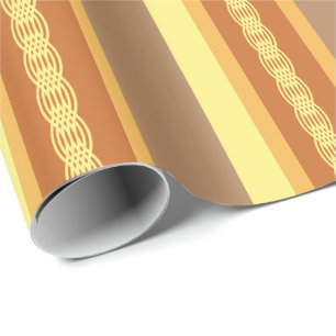 Mid-Century awning stripe - Earth neutrals Wrapping Paper