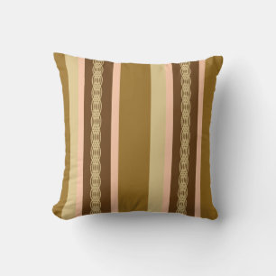 Mid-Century awning stripe - tan and peach Cushion