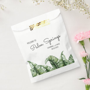 Mid Century Banana Leaf Wedding Welcome Favour Bag
