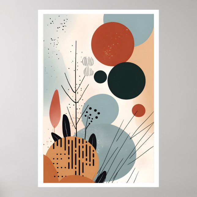 Mid-Century Bauhaus Geometric Art 2 Poster (Front)