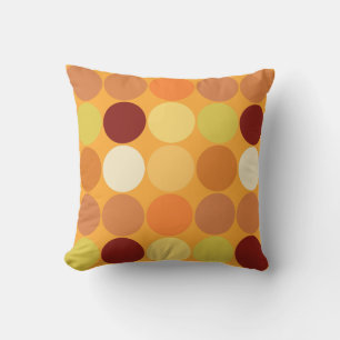 Mid-Century Big Dots, Mustard Gold and Brown Cushion