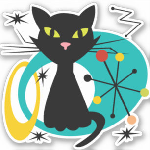 Mid Century black cat