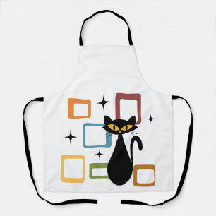 Mid Century black cat Apron