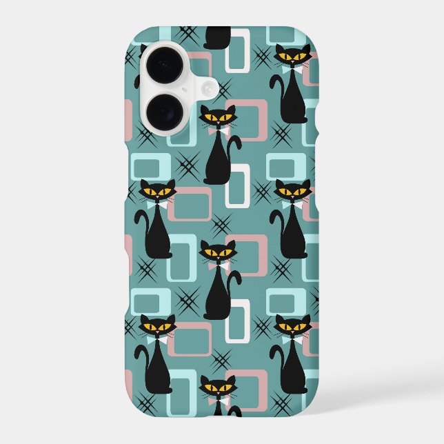Mid Century black cat pattern  (Back)