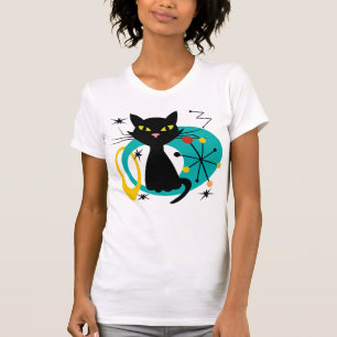 Mid Century black cat T-Shirt