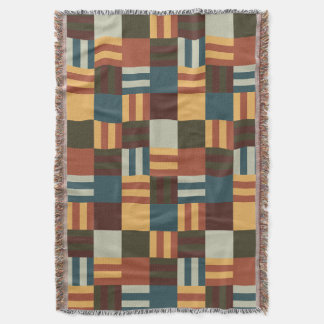 Mid Century Blocks Throw Blanket