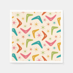 Mid Century Boomerang with Retro Starbursts Napkin