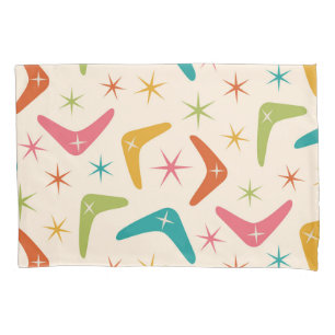 Mid Century Boomerang with Retro Starbursts  Pillowcase
