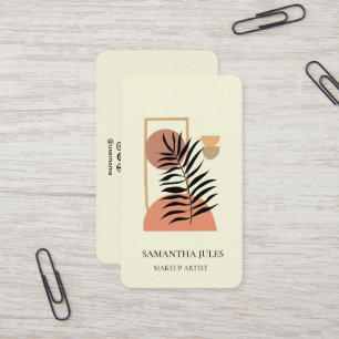 Mid Century Botanical Abstract Terracotta Boho Business Card