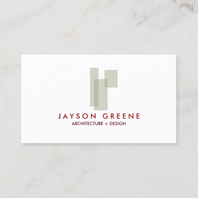 Mid-Century Box Logo (Taupe) Business Card (Front)