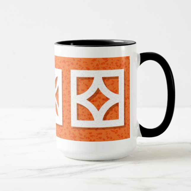 Mid-Century Breeze Blocks Orange 2 Mug (Right)
