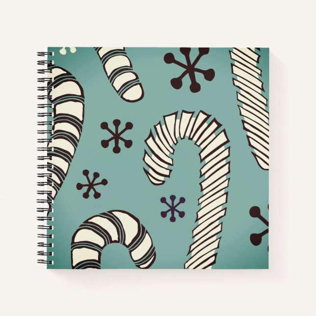 Mid-Century Candy Canes Notebook (Front)