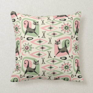 Mid Century Cat Abstract Cushion