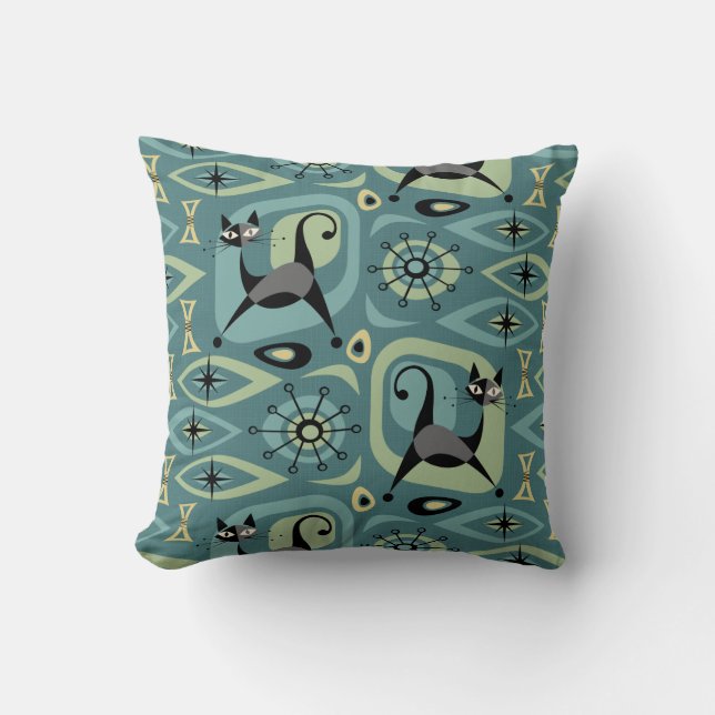 Mid Century Cat Abstract Cushion (Front)
