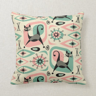 Mid Century Cat Abstract Cushion