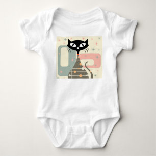 Mid Century Cat Mid-Century Modern Baby Bodysuit