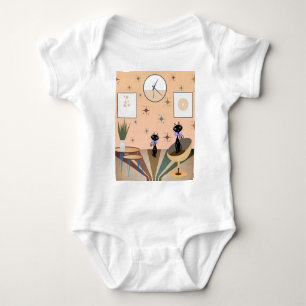 Mid Century Cat Mid-Century Modern Baby Bodysuit