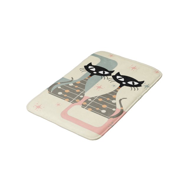 Mid Century Cat Mid-Century Modern Bath Mat (Angled)
