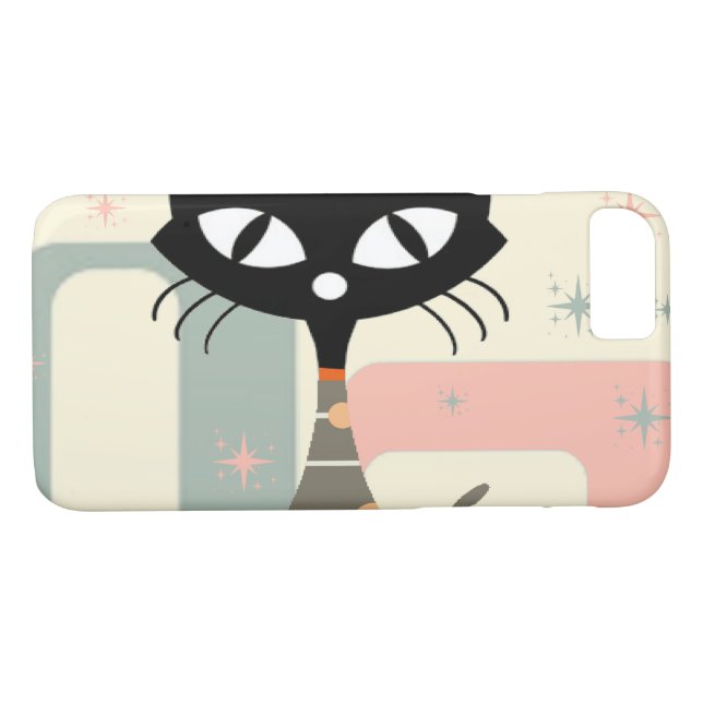 Mid Century Cat Mid-Century Modern Case-Mate iPhone Case (Back (Horizontal))