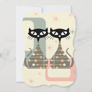 Mid Century Cat Mid-Century Modern Holiday Card