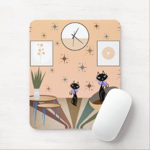 Mid Century Cat Mid-Century Modern Mouse Mat