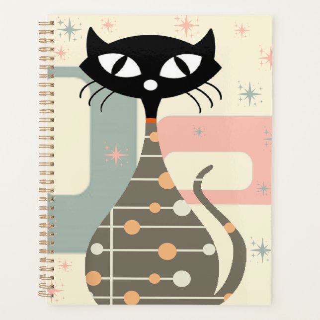 Mid Century Cat Mid-Century Modern Planner (Front)