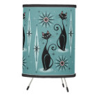 Mid Century Cats and Clocks Large Scale on Blue