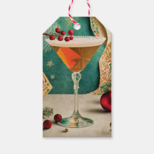 Mid Century Christmas Cocktail Party Happy Hour Gift Tags