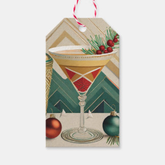 Mid Century Christmas Cocktail Party Happy Hour Gift Tags